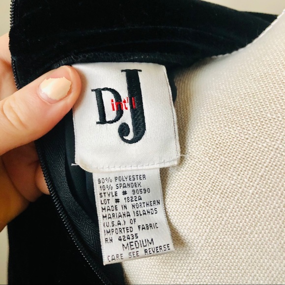 Vintage Black Velvet Mockneck Long Sleeve Mini Dress - Picture 9 of 10